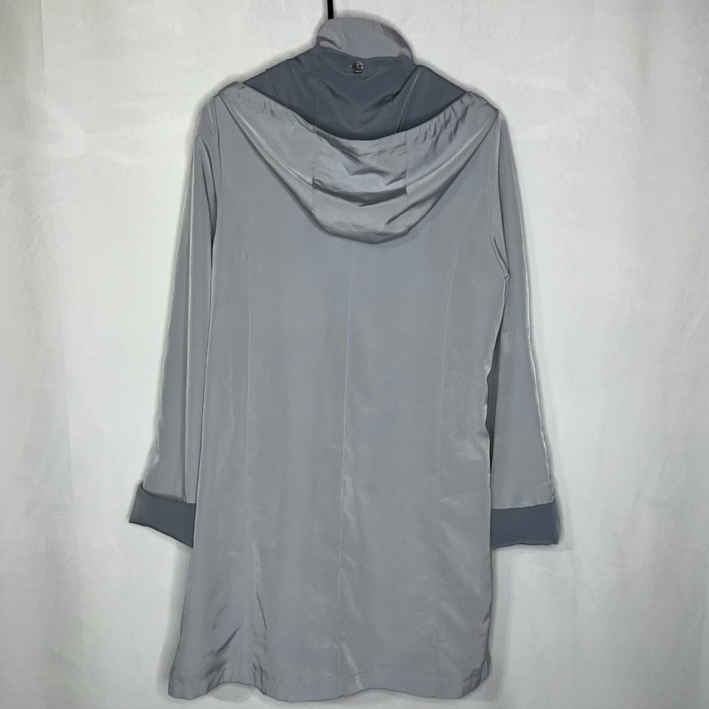 Fleet Street Women’s Gray Trench Coat/Jacket Size Medium Removable Hood - Picture 4 of 8